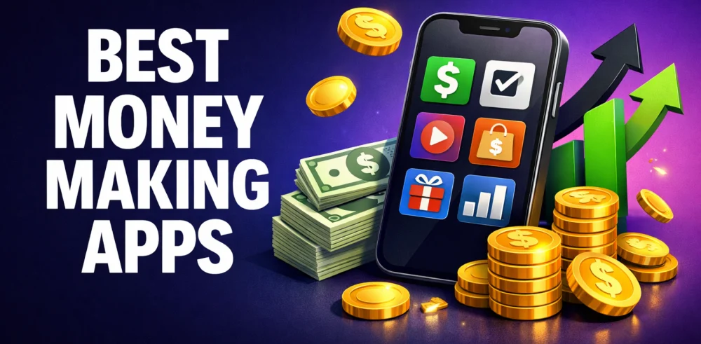 Featured image for the article with best money making apps.