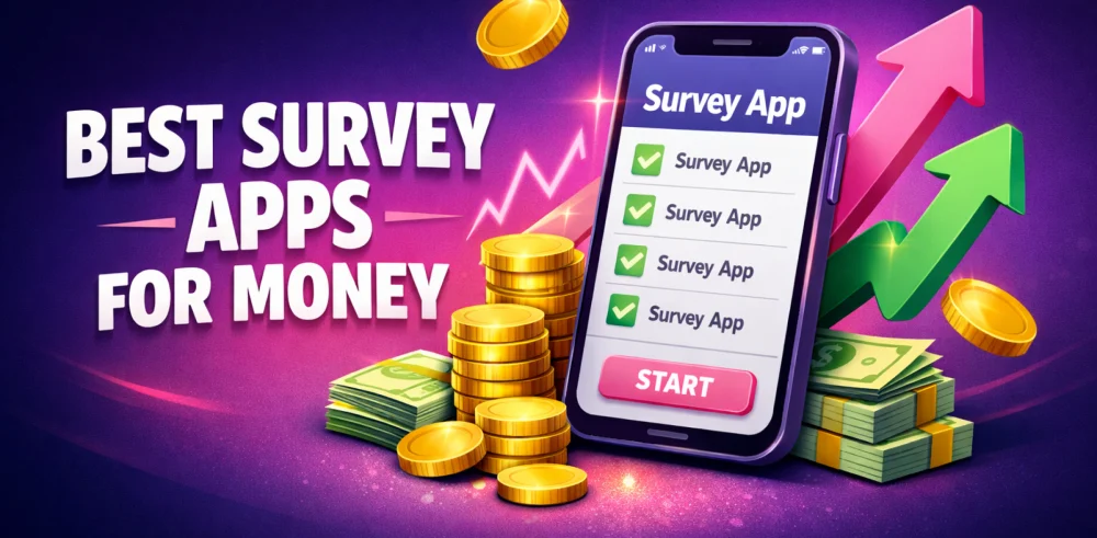 Featured image for the article about best survey apps for money.