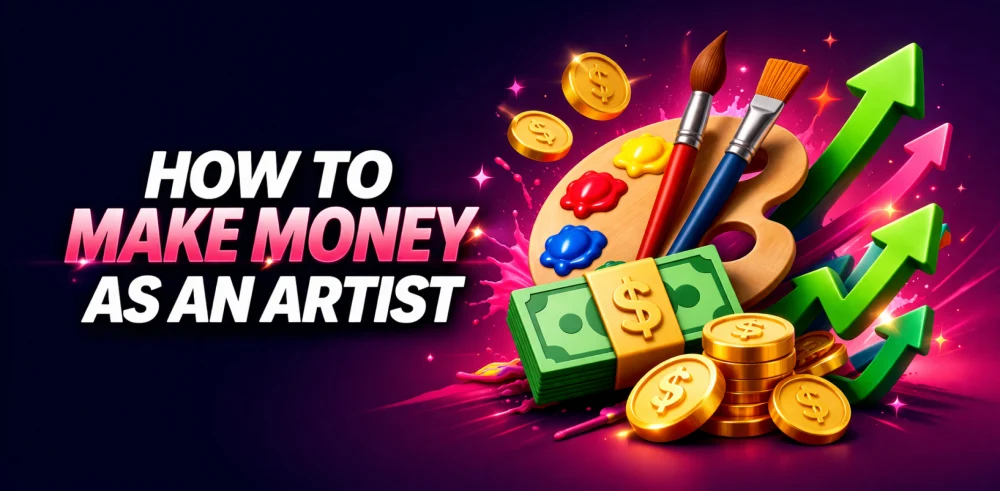 Featured image for the article about how to make money as an artist.