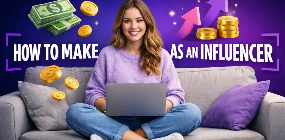 Featured image for the article about how to make money as an influencer.