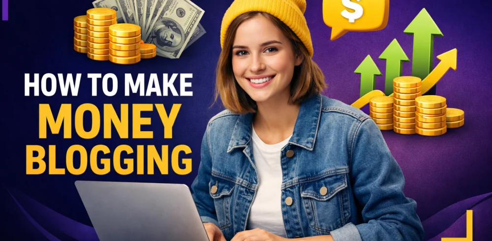 Featured image for the article about how to make money blogging.
