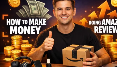 Featured image for the article about how to make money doing amazon reviews.