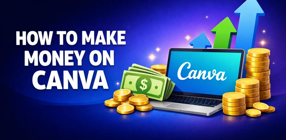 Featured image for the article about how to make money on canva.