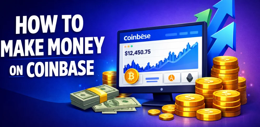 Featured image for the article about how to make money on coinbase.
