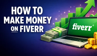 Featured image for the article about how to make money on fiverr.