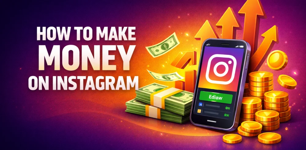 Featured image for the article about how to make money on instagram.