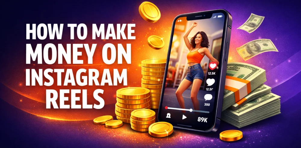 Featured image for the article about how to make money on instagram reels.
