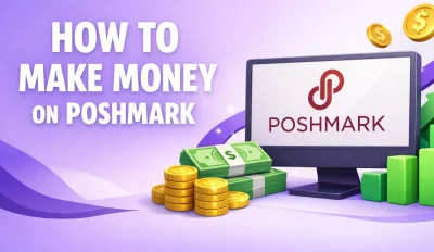 Featured image for the article about how to make money on poshmark.