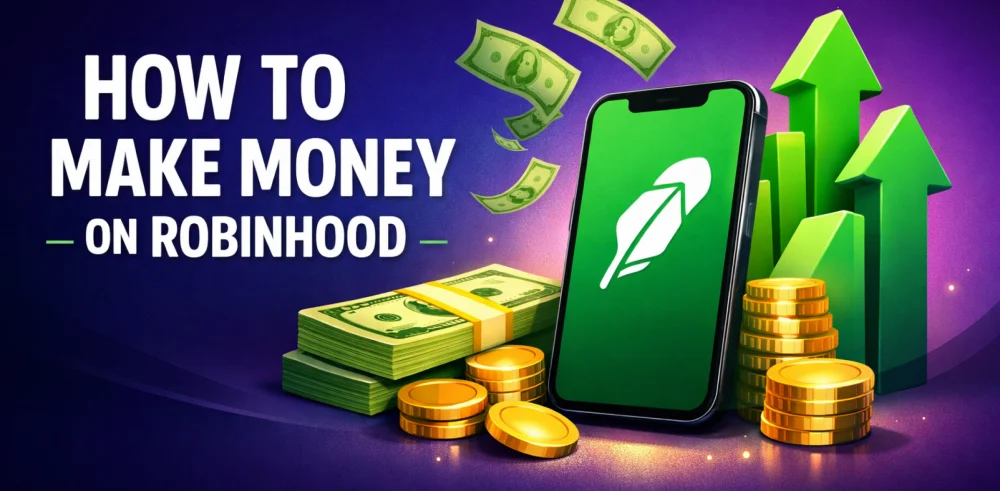 Featured image for the article about how to make money on robinhood.