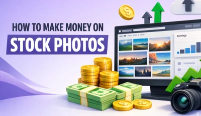 Featured image for the article about how to make money on shutterstock.