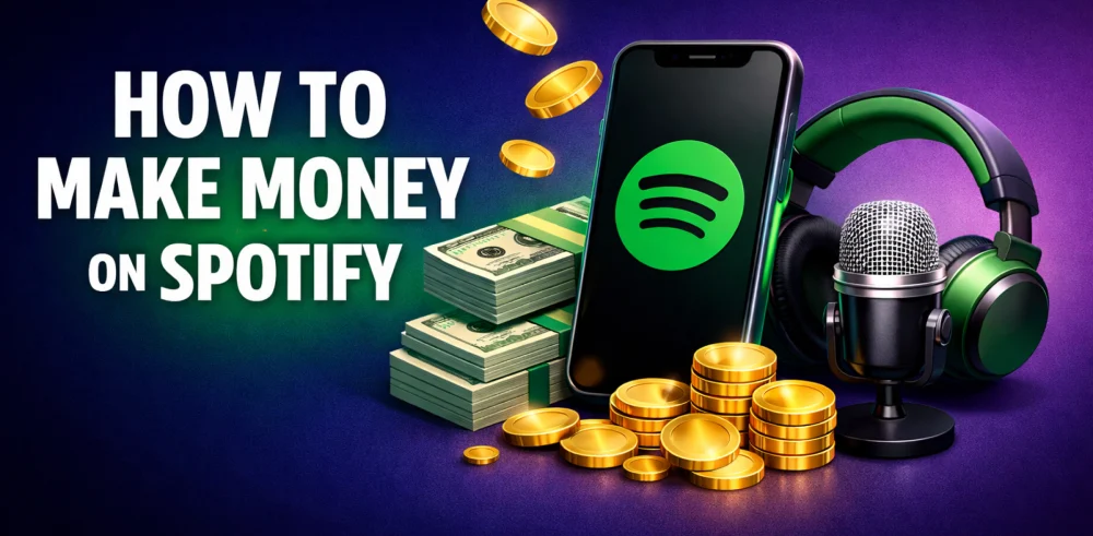 Featured image for the article about how to make money on spotify.