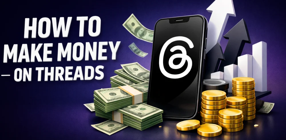 Featured image for the article about how to make money on threads.