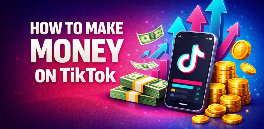 Featured image for the article about how to make money on tiktok.