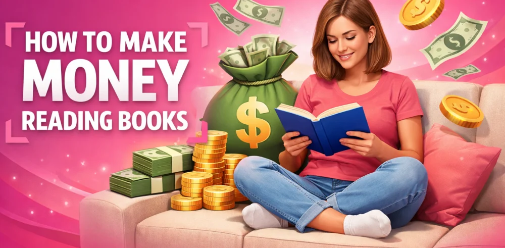 Featured image for the article about how to make money reading books.