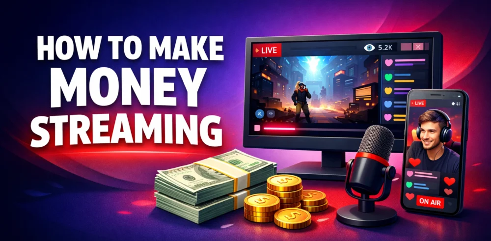 Featured image for the article about how to make money streaming.