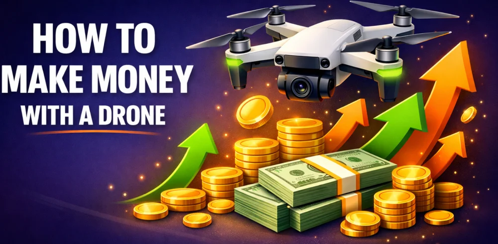 Featured image for the article about how to make money with a drone.