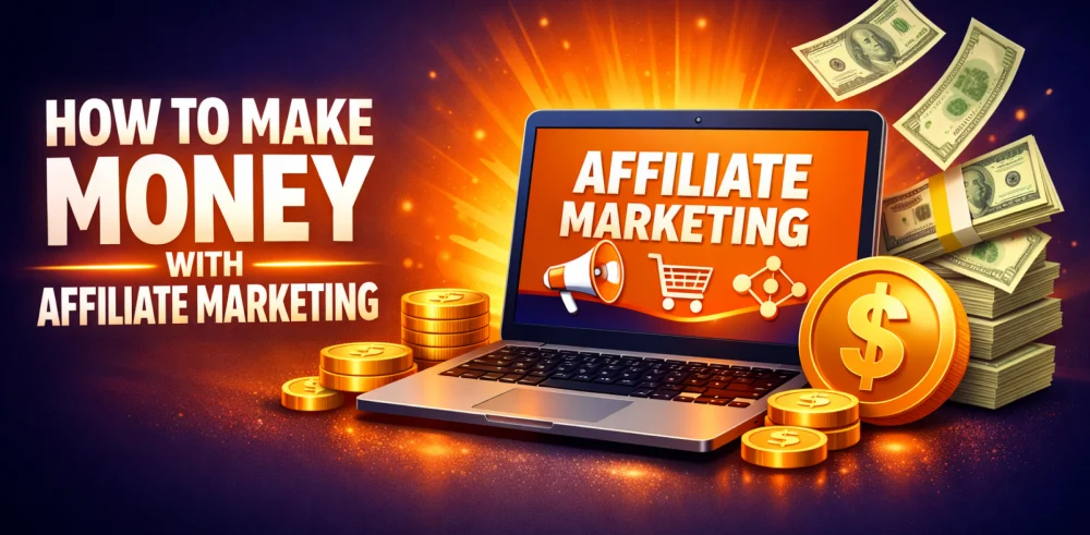Featured image for the article about how to make money with affiliate marketing