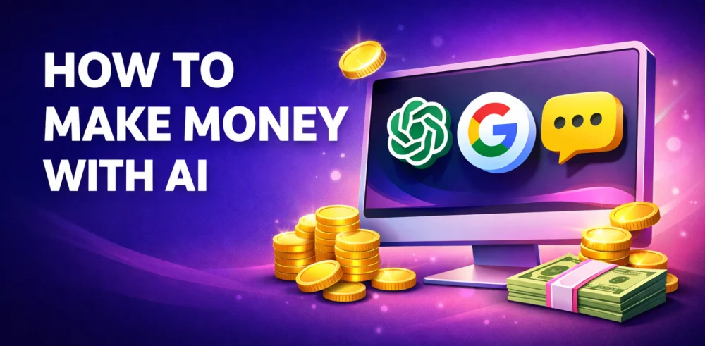 Featured image for the article about how to make money with ai.