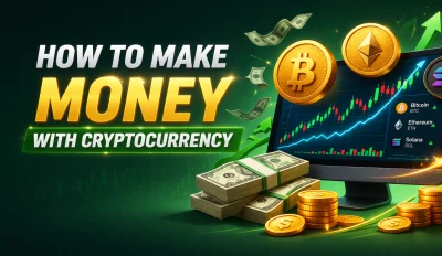Featured image for the article about how to make money with cryptocurrency.