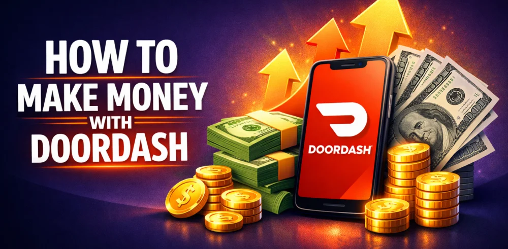 Featured image for the article how to make money with doordash.