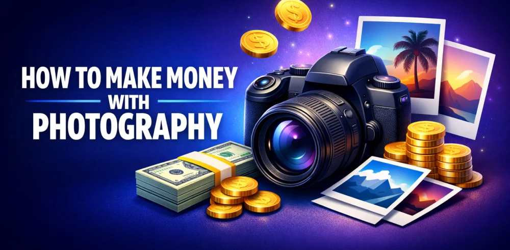 Featured image for the article about how to make money with photography.