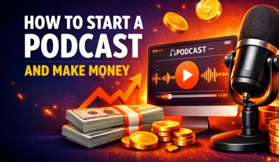 Featured image for the article about how to start a podcast and make money.