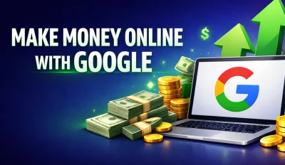 Featured image for the article about how to make money online with google.