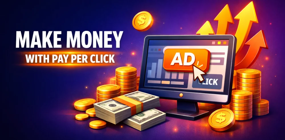 Featured image for the article about how to make money with pay per click.