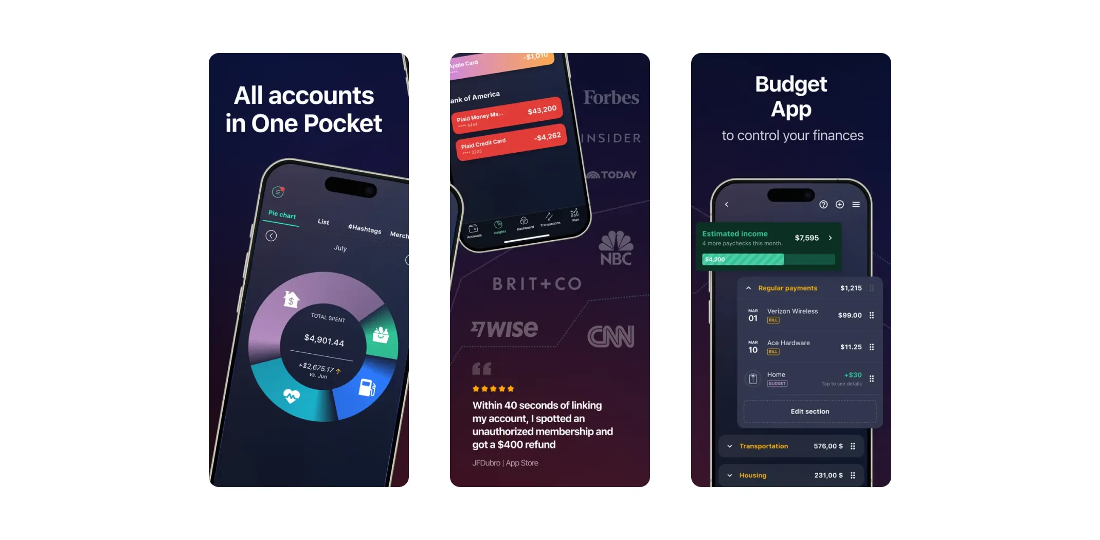 Screenshot of the PocketGuard app showing available spending balance, featured in the best personal finance apps article.