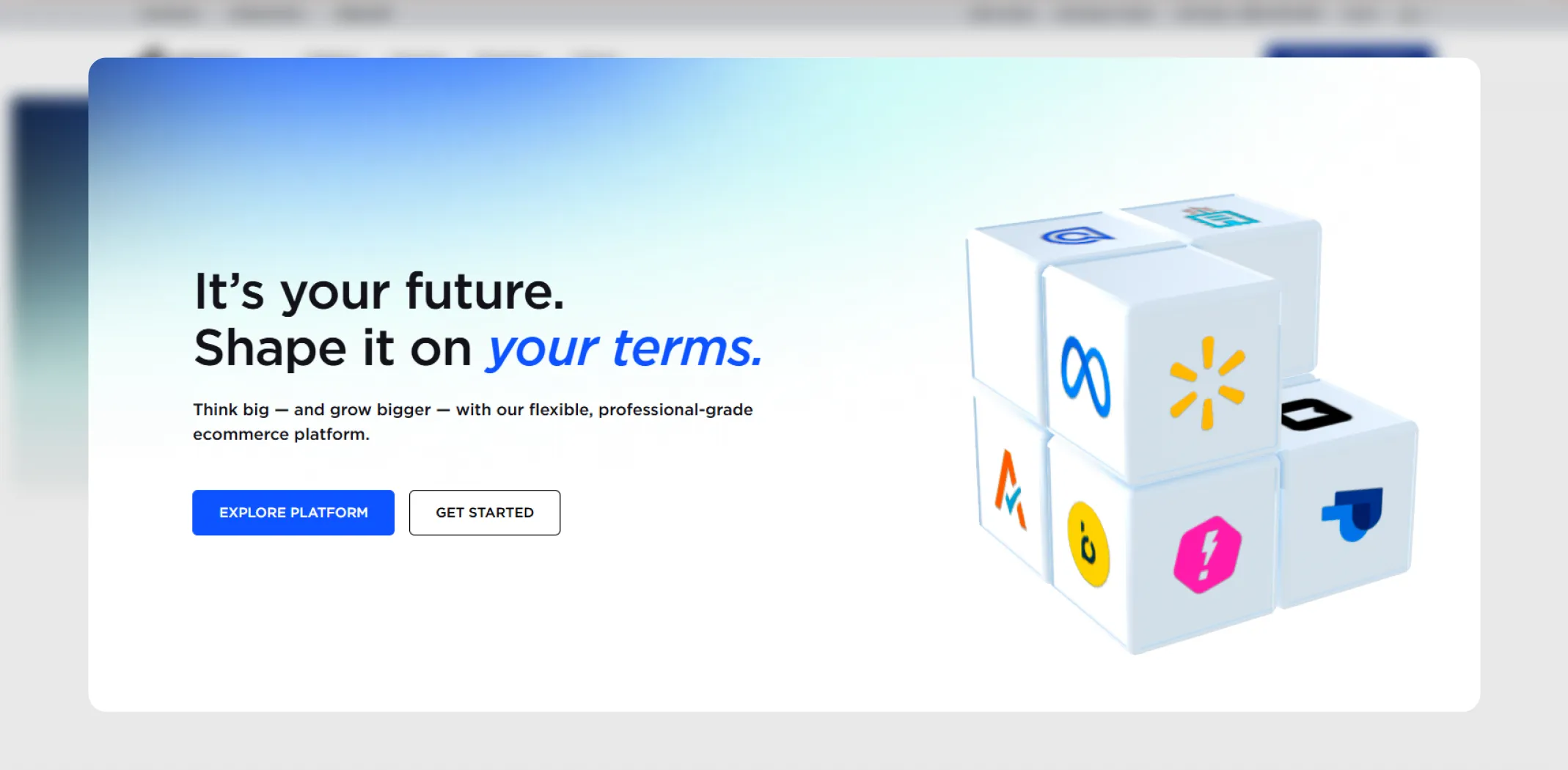 Screenshot of the BigCommerce ecommerce website builder homepage, used in the best ecommerce website builders guide.