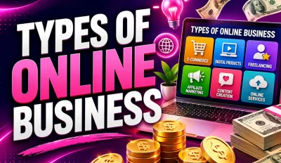 Featured image for an article on types of online business
