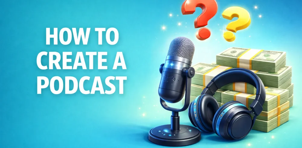 Featured image for an article on how to create a podcast