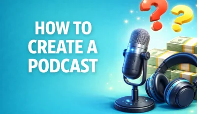 Featured image for an article on how to create a podcast