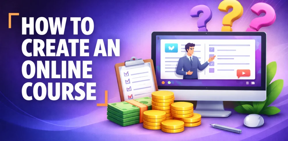 Featured image for an article on how to create an online course
