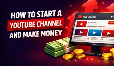 Featured image for an article on how to start a YouTube channel and make money