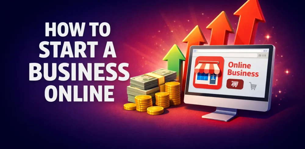 Featured image for an article on how to start a business online