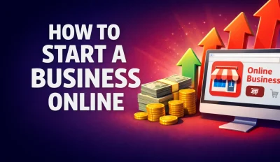Featured image for an article on how to start a business online