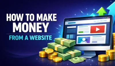 Featured image for an article on how to make money from a website