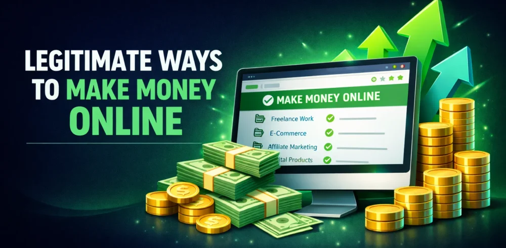 Featured image for an article on legitimate ways to make money online
