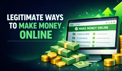 Featured image for an article on legitimate ways to make money online