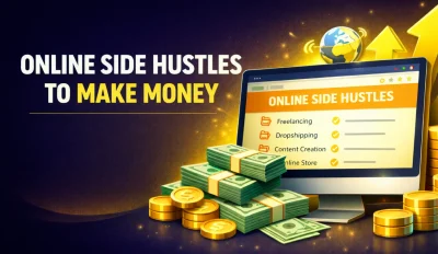 Featured image for an article about online side hustles to make money