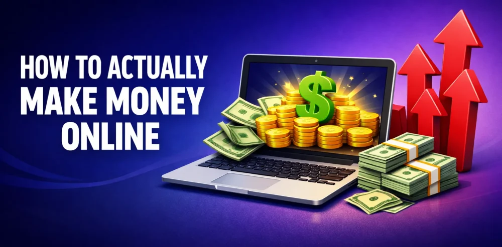 Featured image for an article on how to actually make money online