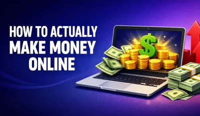 Featured image for an article on how to actually make money online