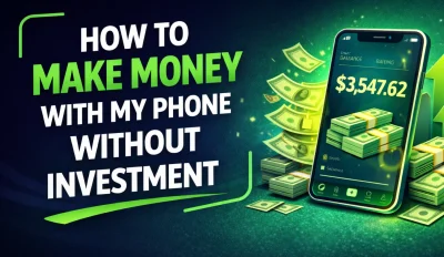 Featured image for an article answering the question "how to make money with my phone without investment"