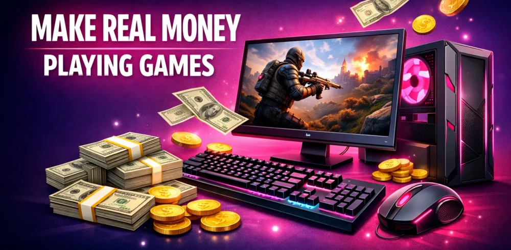 Featured image for an article on how to make real money playing games
