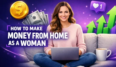 Featured image for an article on how to make money from home as a woman