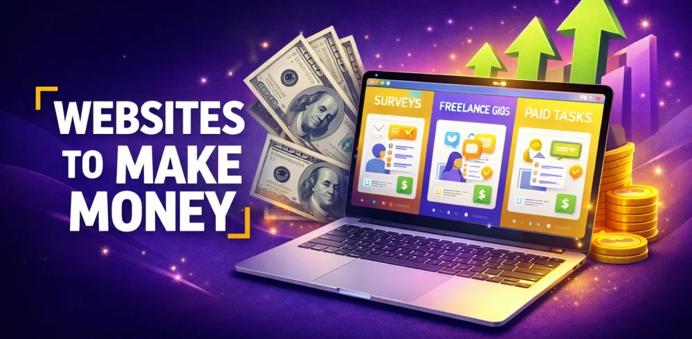 Featured image for an article about websites to make money