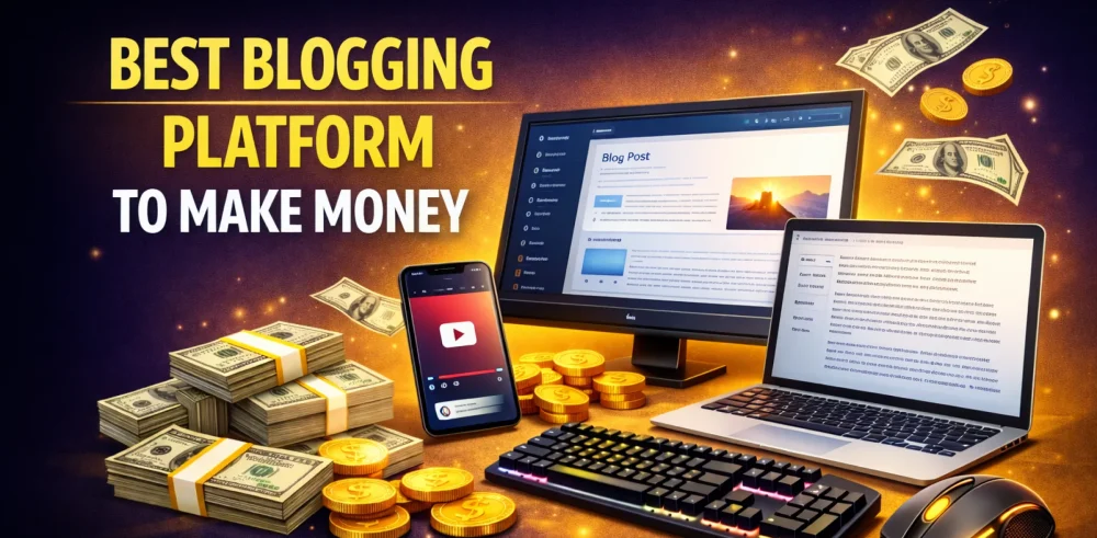 Featured image for an article on the best blogging platform to make money