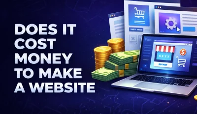 Featured image for an article answering the question "does it cost money to make a website?"