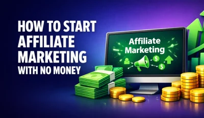 Featured image for an article on how to start affiliate marketing with no money